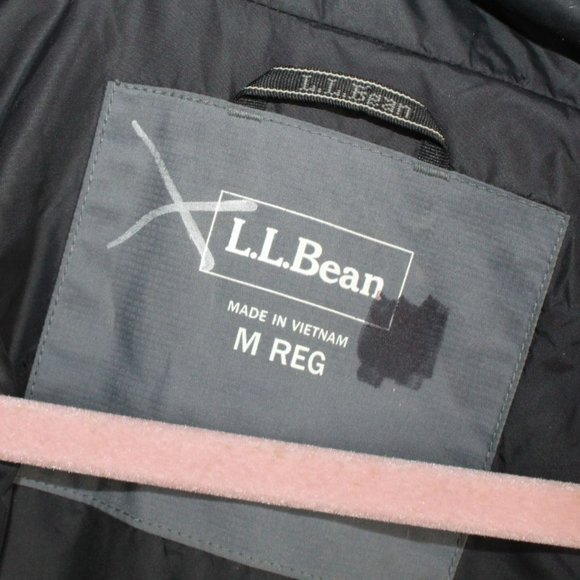 LL Bean Gray Winter Warm Down Parka Ski Hooded Jacket Size M Reg - Picture 5 of 9